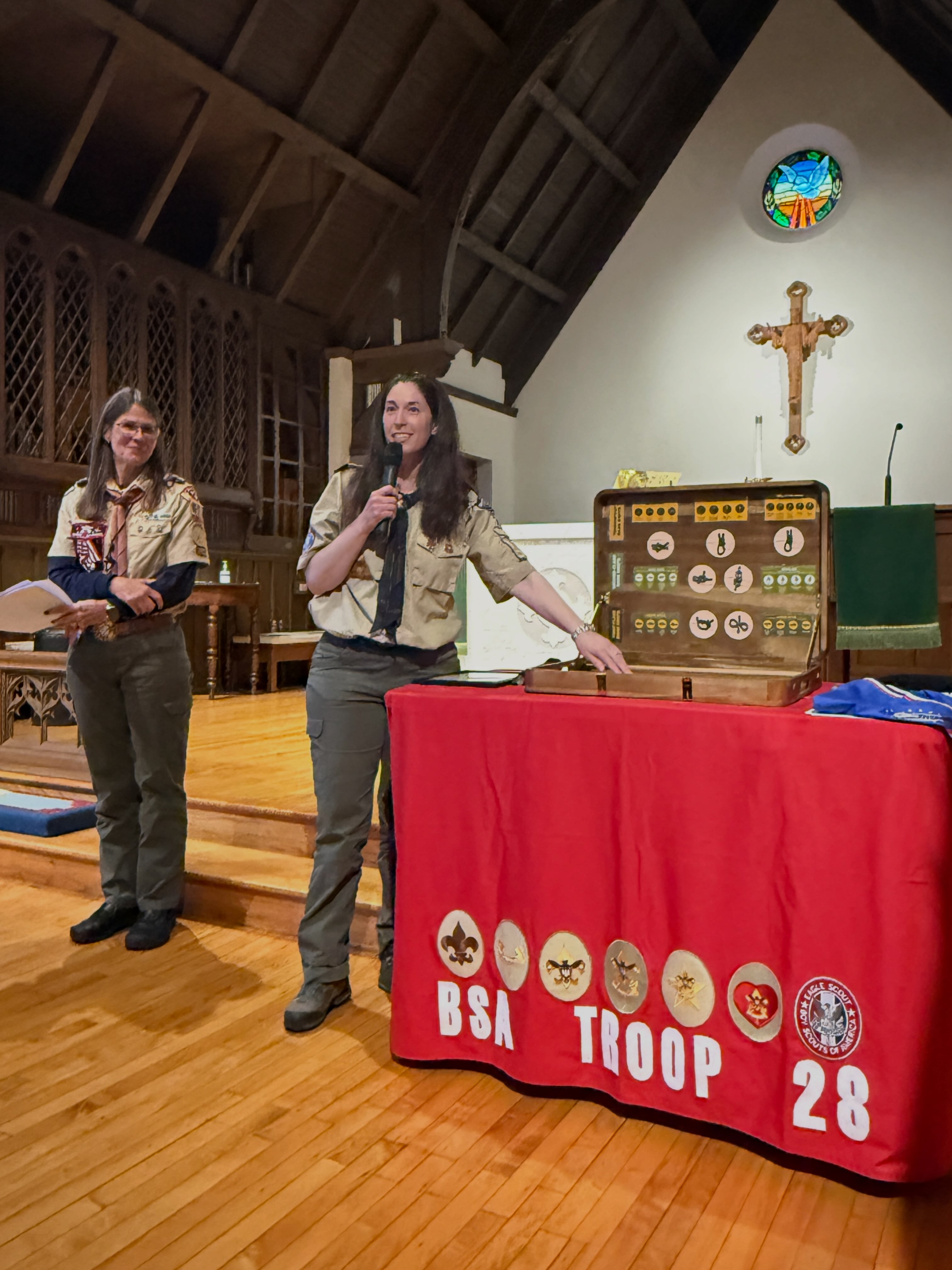 After a year of work, one of our leaders received her Wood Badge beads at today’s T28 Court of Honor. Congratulations...