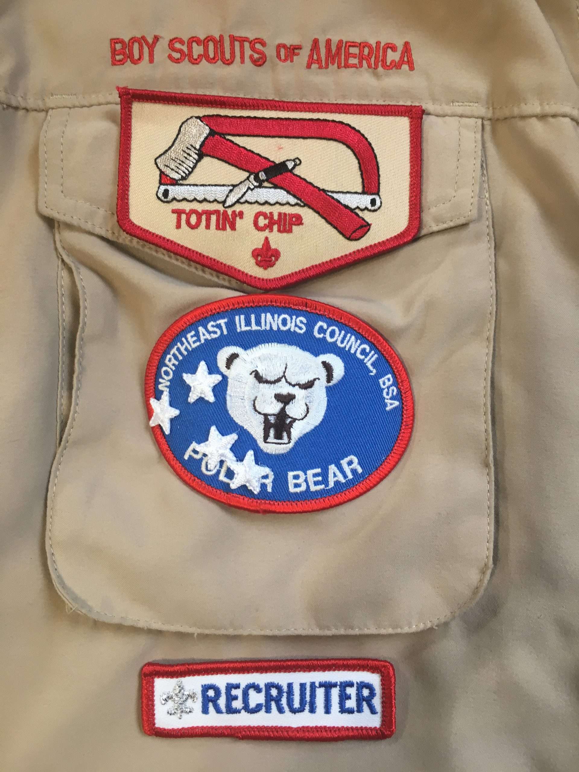 Totin' Chip and Firem'n Chit on the right pocket flap